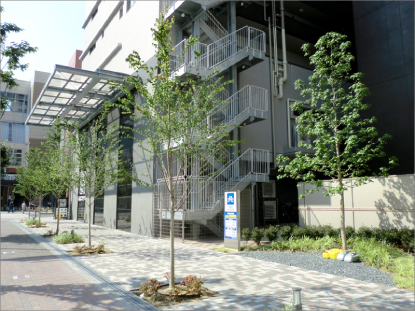 大阪府守口市の高層マンション屋上に芝生のカーペット