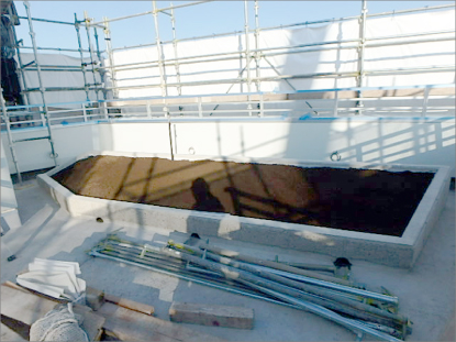 新オフィスの屋上緑化と外構の緑化工事