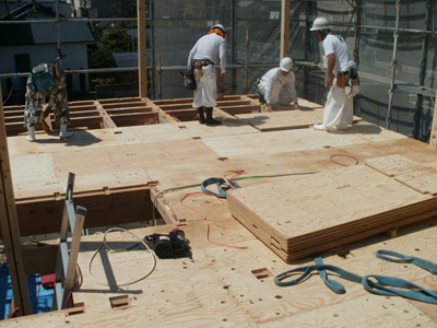 3-6二階の床下地施工