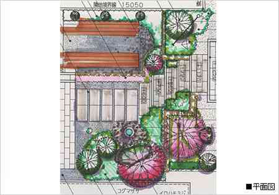 和風の庭平面図