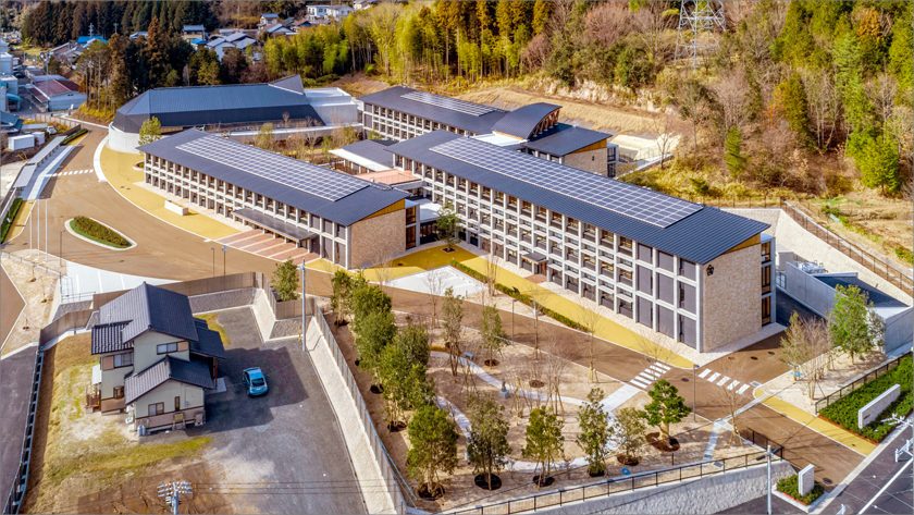 文部科学省スーパーエコスクール実証事業認定校舎の新築工事の画像