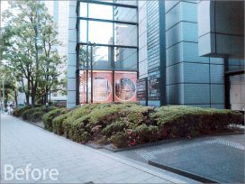 大阪市某御堂筋ビル 緑地帯植栽工事