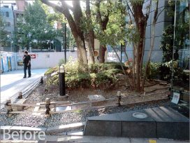 大阪市某御堂筋ビル 緑地帯植栽工事