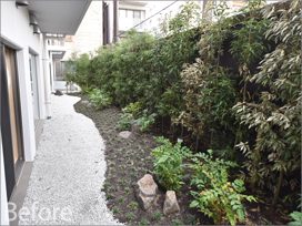 京都市下京区の介護施設の庭園植栽工事