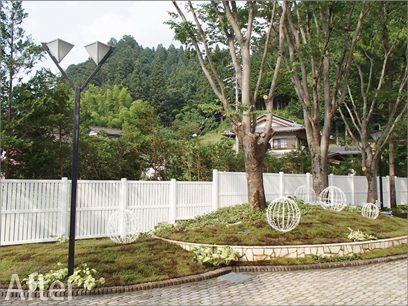 自然に囲まれた飛騨の懐、ホテルフーゴの修景植栽工事