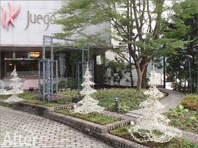 自然に囲まれた飛騨の懐、ホテルフーゴの修景植栽工事