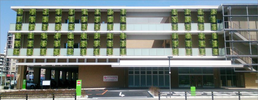 重症心身障害児者施設の壁面緑化の画像