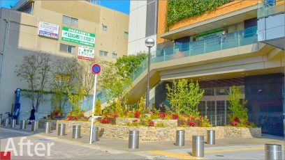 JR岐阜駅大岐阜ビル ポケットパークの植栽工事