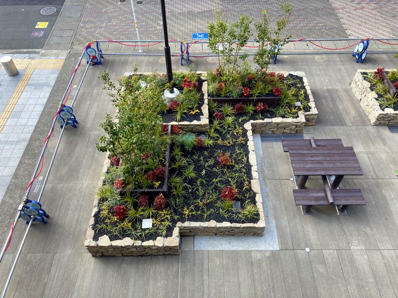 JR岐阜駅大岐阜ビル ポケットパークの植栽工事