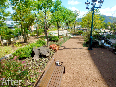 ぎふ清流文化プラザ屋上庭園 植栽工事