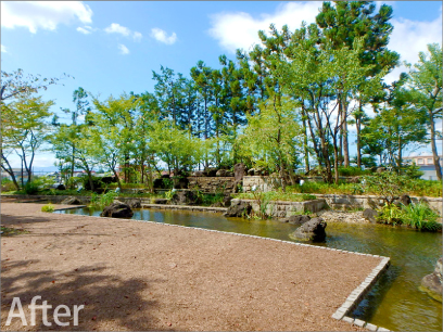 ぎふ清流文化プラザ屋上庭園 植栽工事