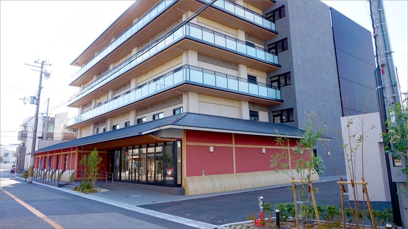西淀川区特別養護老人ホームの壁面緑化と外構緑化工事
