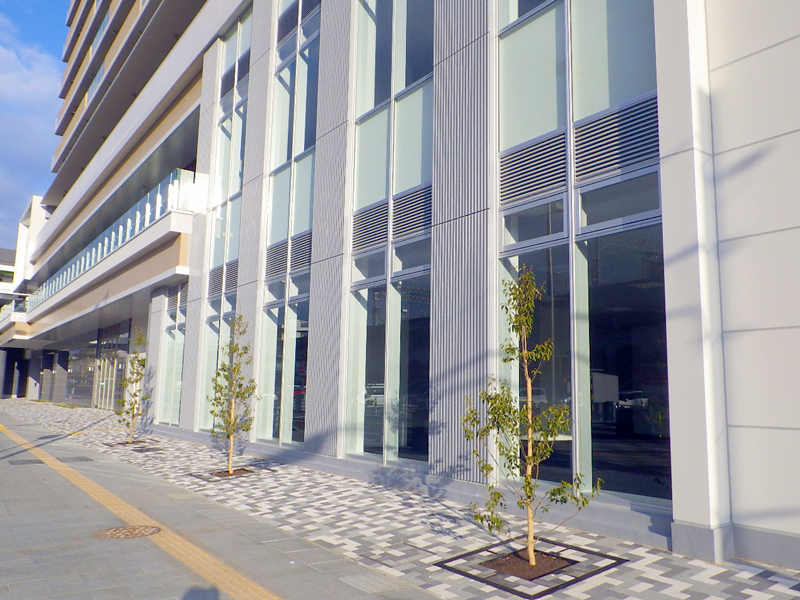 JR岐阜駅東複合施設の屋上緑化と外構植栽工事