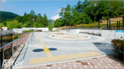 県営各務原公園水あそび広場 親水広場の植栽工事