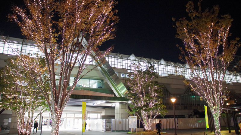 駅とまちを光でつなぐ杜のイルミネーション